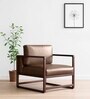 Aura Pu Leather Arm Chair in Brown Colour