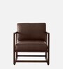 Aura Pu Leather Arm Chair in Brown Colour