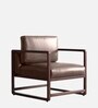 Aura Pu Leather Arm Chair in Brown Colour