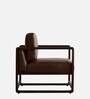 Aura Pu Leather Arm Chair in Brown Colour