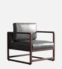 Aura Pu Leather Arm Chair in Grey Colour