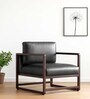 Aura Pu Leather Arm Chair in Grey Colour