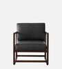 Aura Pu Leather Arm Chair in Grey Colour