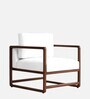 Aura Pu Leather Arm Chair in Off White Colour