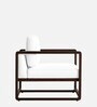 Aura Pu Leather Arm Chair in Off White Colour
