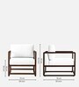 Aura Pu Leather Arm Chair in Off White Colour