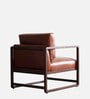 Aura Pu Leather Arm Chair in Tan Colour