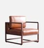 Aura Pu Leather Arm Chair in Tan Colour