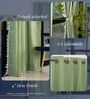 Aura Sage Green solid Cotton Curtains for Window Pack of 1