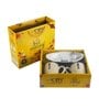 Aura White Ceramic Glossy (Set of 3) Coffee Mug With Tray Gift Set