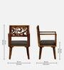 Aura Sheesham Wood Arm Chair in Scratch Resistant Provincial Teak Finish With Olive Cushion