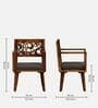 Aura Sheesham Wood Arm Chair in Scratch Resistant Provincial Teak Finish With Olive Cushion