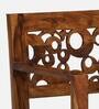 Aura Sheesham Wood Arm Chair in Scratch Resistant Provincial Teak Finish With Olive Cushion
