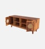 Aura Sheesham Wood With Cane Door TV Console In Natural Finish