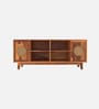Aura Sheesham Wood With Cane Door TV Console In Natural Finish
