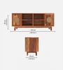 Aura Sheesham Wood With Cane Door TV Console In Natural Finish
