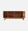 Aura Sheesham Wood With Cane Door TV Console In Natural Finish