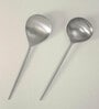Aura Silver Stainless Steel (Set of 2) Serving Spoon