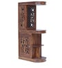 Aura Sheesham Wood Open Bar Cabinet In Provincial Teak Finish