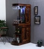 Aura Sheesham Wood Open Bar Cabinet In Provincial Teak Finish