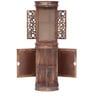 Aura Sheesham Wood Open Bar Cabinet In Provincial Teak Finish