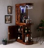 Aura Sheesham Wood Open Bar Cabinet In Provincial Teak Finish