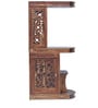 Aura Sheesham Wood Open Bar Cabinet In Provincial Teak Finish