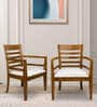 Aura Teak Wood Arm Chair In Teak Finish (Set of 2)