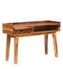 Aura Sheesham Wood Study Table In Rustic Teak Finish