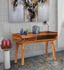 Aura Sheesham Wood Study Table In Rustic Teak Finish