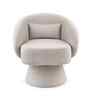 Aura Swivel Accent Chair In Light Grey Boucle Color
