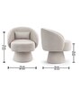 Aura Swivel Accent Chair In Light Grey Boucle Color