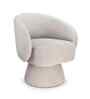 Aura Swivel Accent Chair In Light Grey Boucle Color