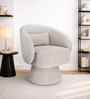 Aura Swivel Accent Chair In Light Grey Boucle Color