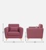 Aura 1 Seater Sofa In Onion Pink Color