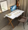 Aura Folding Table in White & Bavarian Beech Finish