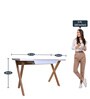 Aura Folding Table in White & Bavarian Beech Finish