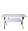 Aura Folding Table in White & Bavarian Beech Finish