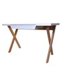 Aura Folding Table in White & Bavarian Beech Finish