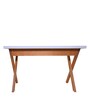 Aura Folding Table in White & Bavarian Beech Finish