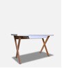 Aura Folding Table in White & Bavarian Beech Finish