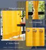 Aura Yellow Checks Embroidery Cotton Curtains for Window Pack of 1