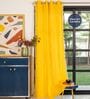 Aura Yellow solid Cotton Curtains for Long Door Pack of 1