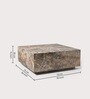 Auraa Coffee Table With Light Veined Stone Design In Brown Colour