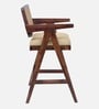 Aurano Sheesham Wood Rattan Bar Chair Beige