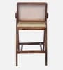 Aurano Sheesham Wood Rattan Bar Chair Beige
