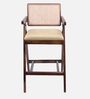 Aurano Sheesham Wood Rattan Bar Chair Beige