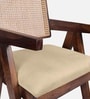 Aurano Sheesham Wood Rattan Bar Chair Beige