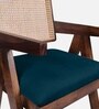 Aurano Sheesham Wood Rattan Bar Chair Blue