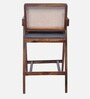 Aurano Sheesham Wood Rattan Bar Chair Grey